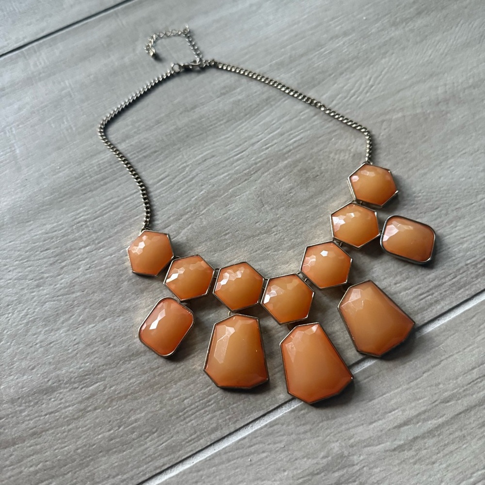 Elegant Orange Statement Necklace
